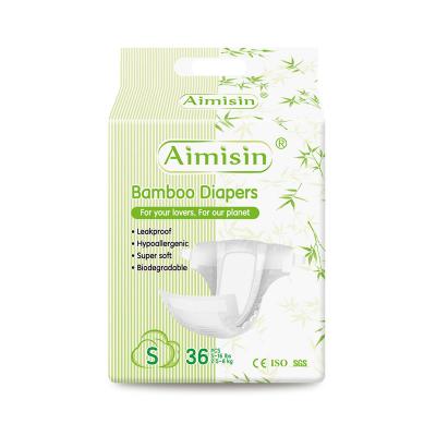 Pañal de bebé de bambú orgánico biodegradable con etiqueta privada
