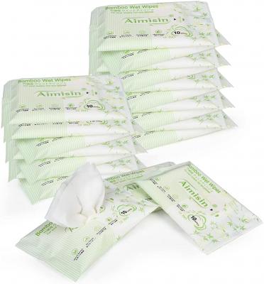 Toallitas húmedas biodegradables 100 % de bambú para bebés, para piel sensible